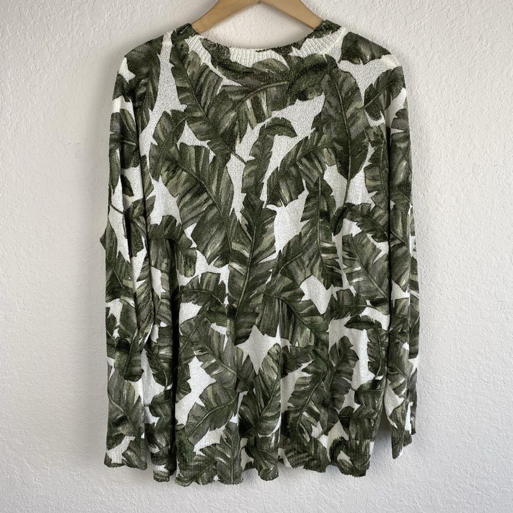Show Me Your Mumu Woodsy Sweater Green Majestic Palm Womens L Slouchy Coastal - Picture 5 of 7